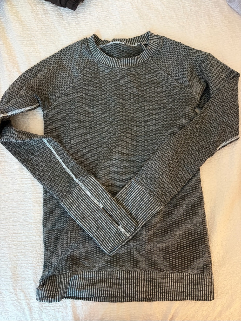 lululemon athletica Grey Textured Women's Crewneck Pullover